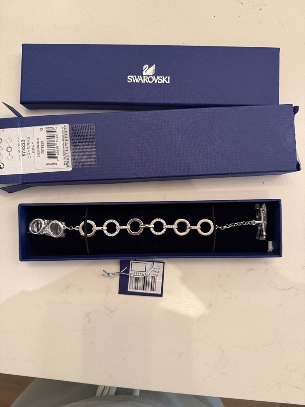 Swarovski Silver Crystal Circle Link Bracelet